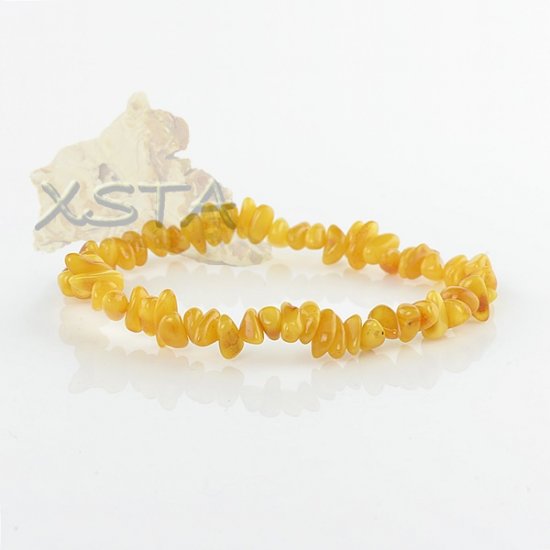 Chips style amber bracelet - polished